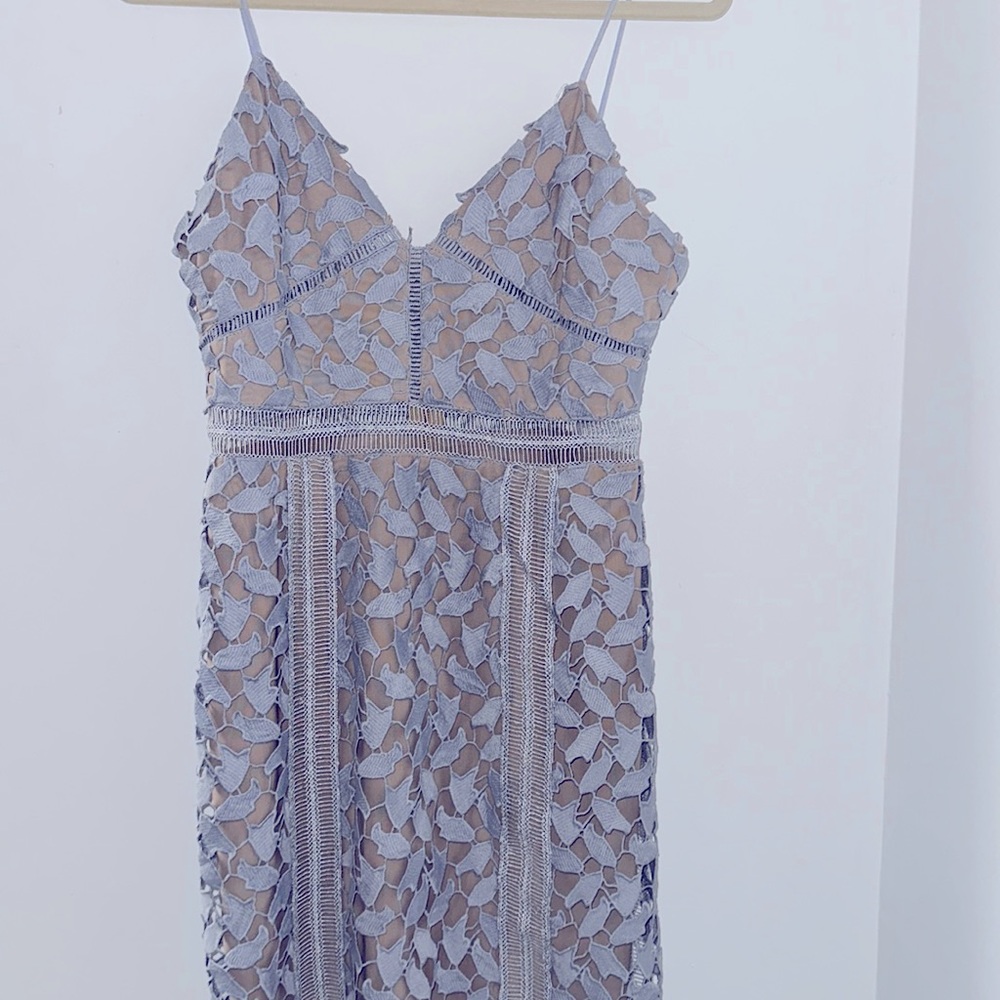 Blue lacy dress for wedding, birthday or any occasion